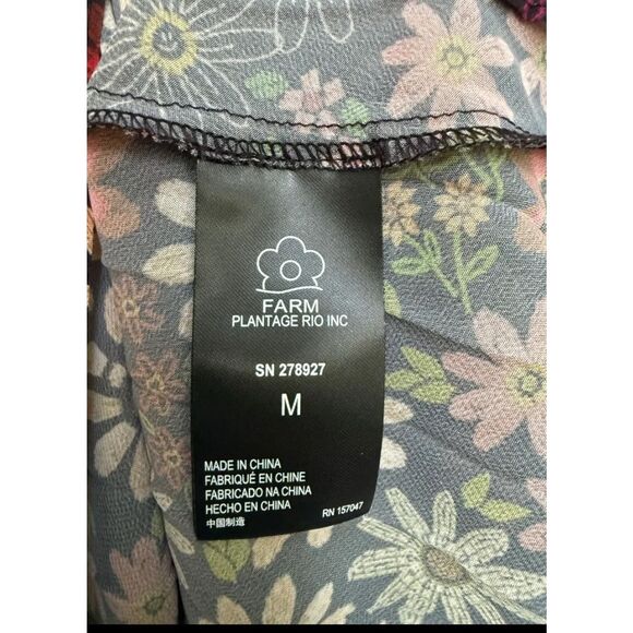Stunning for Fall- FARM Rio for Anthropologie Floral Sheer Blouse Size: Medium C - Picture 7 of 12